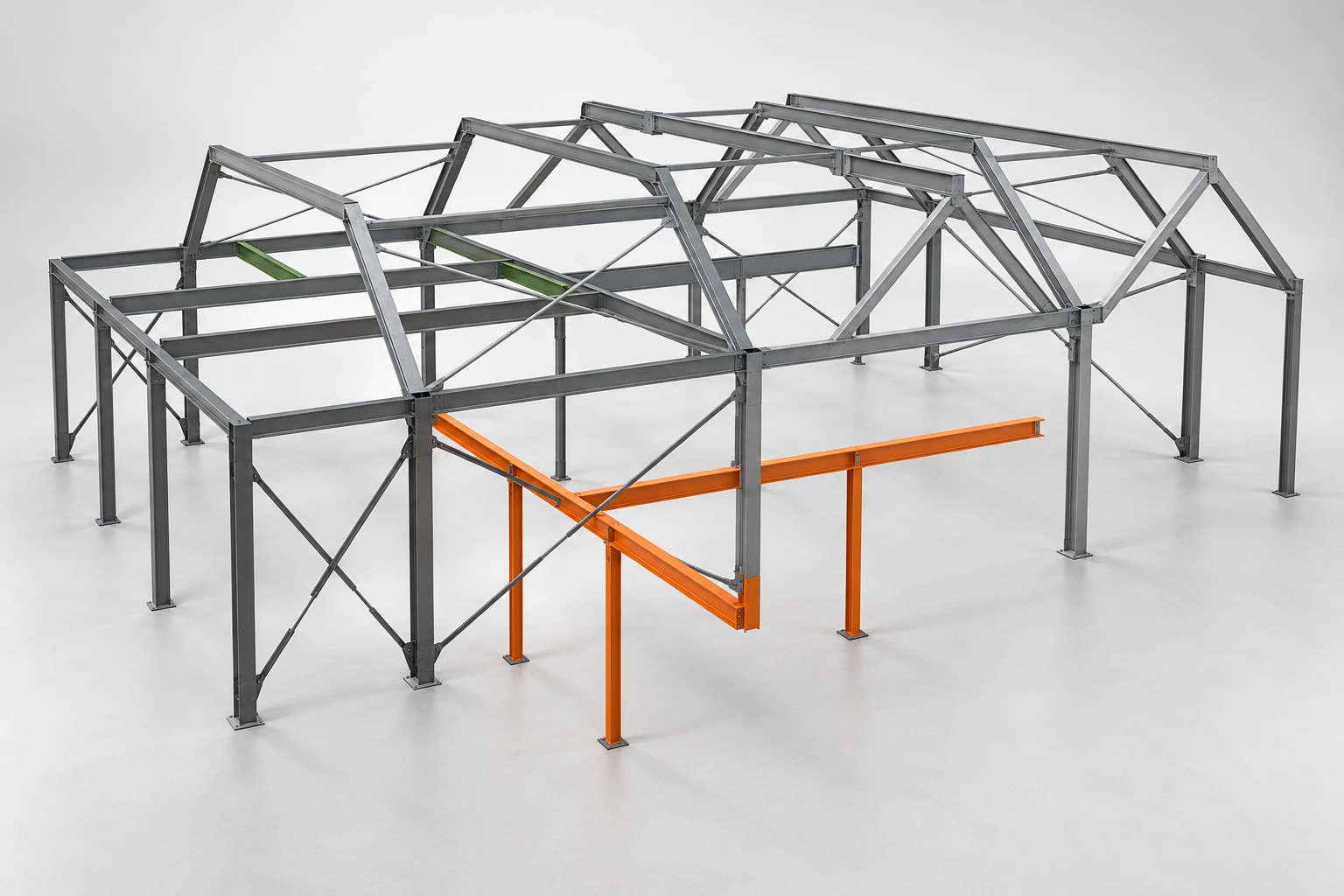 3D-model van een staalconstructie